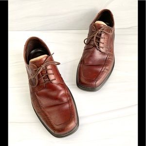 Ecco Chesnut Brown Leather Dress Oxford Tie Shoes